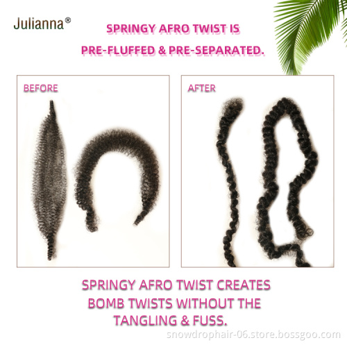 Private Label Crochet Ombre Wholesale Synthetic African Hair Extensions For Braids 3X Afro Spring Twist Braiding Hair